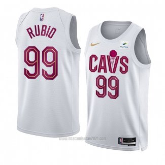 Camiseta Cleveland Cavaliers Ricky Rubio #99 Association 2022-23 Blanco