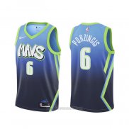 Camiseta Dallas Mavericks Kristaps Porzingis #6 Ciudad 2019-20 Azul