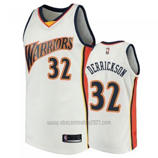 Camiseta Golden State Warriors Marcus Derrickson #32 2009-10 Hardwood Classics Blanco