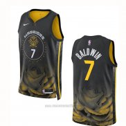 Camiseta Golden State Warriors Patrick Baldwin #7 Ciudad 2022-23 Negro