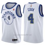 Camiseta Golden State Warriors Quinn Cook #4 Classic 2017-18 Blanco2