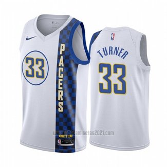 Camiseta Indiana Pacers Myles Turner #33 Ciudad Blanco