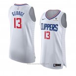 Camiseta Los Angeles Clippers Paul George #13 Association 2020-21 Autentico Blanco