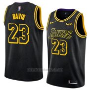 Camiseta Los Angeles Lakers Anthony Davis #23 Ciudad 2019-20 Negro