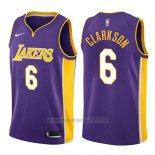 Camiseta Los Angeles Lakers Jordan Clarkson #6 Statement 2017-18 Violeta