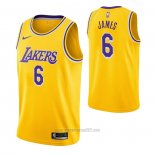 Camiseta Los Angeles Lakers LeBron James #6 Icon 2021-22 Amarillo