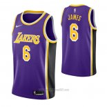Camiseta Los Angeles Lakers LeBron James #6 Statement 2021-22 Violeta
