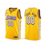 Camiseta Los Angeles Lakers Personalizada Ciudad 2019-20 Amarillo
