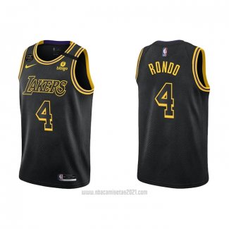 Camiseta Los Angeles Lakers Rajon Rondo #4 Mamba 2021-22 Negro