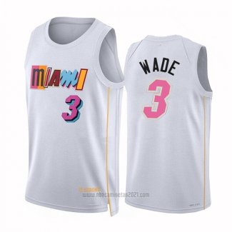 Camiseta Miami Heat Dwyane Wade #3 Ciudad 2022-23 Blanco