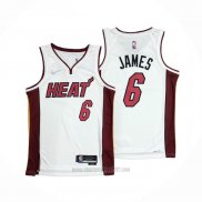 Camiseta Miami Heat LeBron James #6 Association 2021-22 Blanco