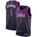 Camiseta Minnesota Timberwolves Anthony Edwards #1 Ciudad 2018-19 Violeta