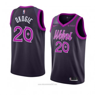 Camiseta Minnesota Timberwolves Josh Okogie #20 Ciudad 2018-19 Violeta