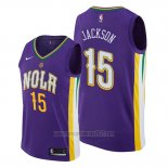 Camiseta New Orleans Pelicans Frank Jackson #15 Ciudad Violeta