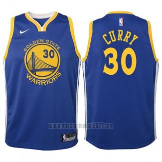 Camiseta Nino Golden State Warriors Stephen Curry #30 2017-18 Azul