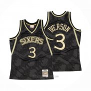 Camiseta Philadelphia 76ers Allen Iverson #3 Mitchel & Ness 1996-97 Negro