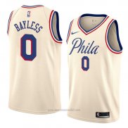 Camiseta Philadelphia 76ers Jerryd Bayless #0 Ciudad 2018 Crema