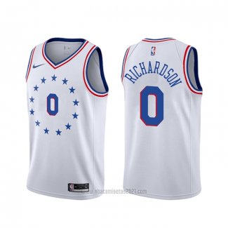 Camiseta Philadelphia 76ers Josh Richardson #0 Earned Blanco