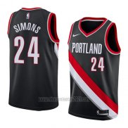 Camiseta Portland Trail Blazers Anfernee Simons #24 Icon 2018 Negro