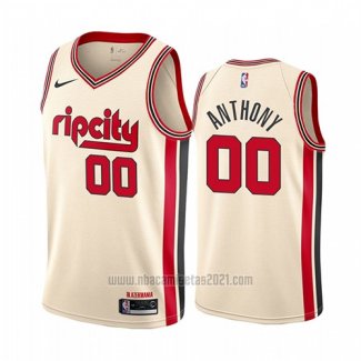 Camiseta Portland Trail Blazers Carmelo Anthony #00 Ciudad 2019-20 Cream