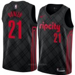 Camiseta Portland Trail Blazers Noah Vonleh #21 Ciudad 2018 Negro