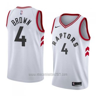 Camiseta Toronto Raptors Lorenzo Brown #4 Association 2018 Blanco