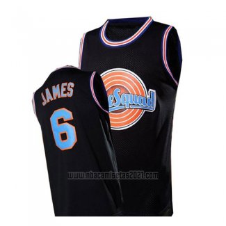 Camiseta Tune Squad Lebron James #6 Negro