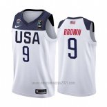 Camiseta USA Jaylen Brown 2019 FIBA Basketball World Cup Blanco