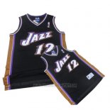 Camiseta Utah Jazz John Stockton #12 Retro Negro