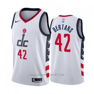 Camiseta Washington Wizards Davis Bertans #42 Ciudad Edition Blanco