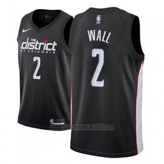 Camiseta Washington Wizards John Wall #2 Ciudad 2018-19 Negro