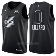 Camiseta All Star 2018 Portland Trail Blazers Damian Lillard #0 Negro