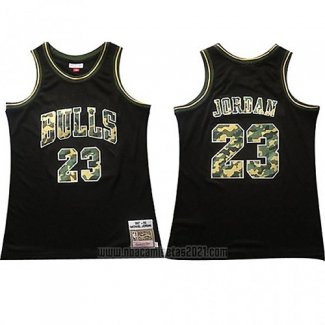 Camiseta Chicago Bulls Michael Jordan #23 Camuflaje Negro