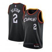 Camiseta Cleveland Cavaliers Collin Sexton #2 Ciudad 2020-21 Negro