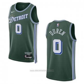 Camiseta Detroit Pistons Jalen Duren #0 Ciudad 2022-23 Verde