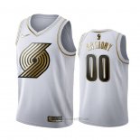 Camiseta Golden Edition Portland Trail Blazers Carmelo Anthony Blanco