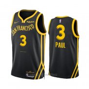 Camiseta Golden State Warriors Chris Paul #3 Ciudad 2023-24 Negro