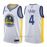 Camiseta Golden State Warriors Quinn Cook #4 Association 2017-18 Blanco