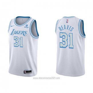 Camiseta Los Angeles Lakers Austin Reaves #31 Ciudad 2021-22 Blanco