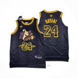 Camiseta Los Angeles Lakers Kobe Bryant #24 Black Mamba Snakeskin Negro