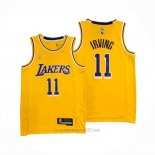 Camiseta Los Angeles Lakers Kyrie Irving #11 75th Anniversary 2021-22 Amarillo