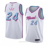 Camiseta Miami Heat Marcus Lee #24 Ciudad 2018 Blanco