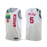 Camiseta Milwaukee Bucks D.j. Wilson #5 Earned Blanco