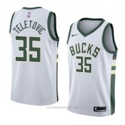 Camiseta Milwaukee Bucks Mirza Teletovic #35 Association 2018 Blanco