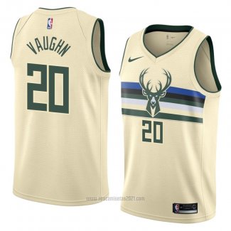 Camiseta Milwaukee Bucks Rashad Vaughn #20 Ciudad 2018 Crema