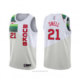 Camiseta Milwaukee Bucks Tony Snell #21 Earned Edition Blanco