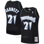 Camiseta Minnesota Timberwolves Kevin Garnett #21 Hardwood Classics Throwback Negro