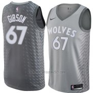 Camiseta Minnesota Timberwolves Taj Gibson #67 Ciudad 2018 Gris