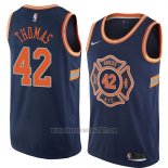 Camiseta New York Knicks Lance Thomas #42 Ciudad 2018 Azul