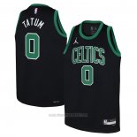 Camiseta Nino Boston Celtics Jayson Tatum #0 Statement Negro